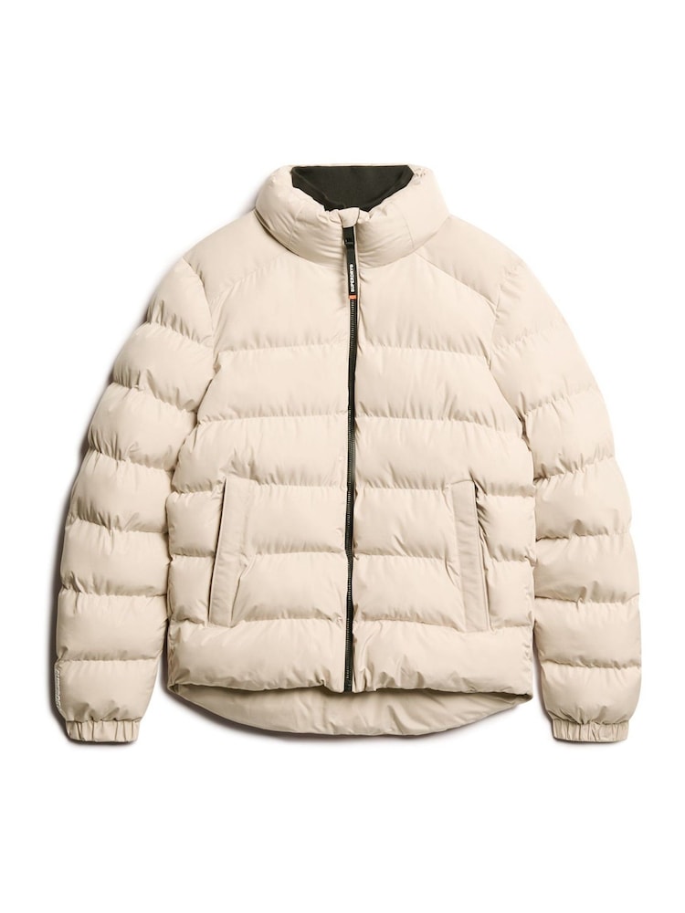 Superdry Cream Oversized Sports Puffer Jacket - Image 5 of 5 Superdry Cream Oversized Sports Puffer Jacket - Image 5 of 5