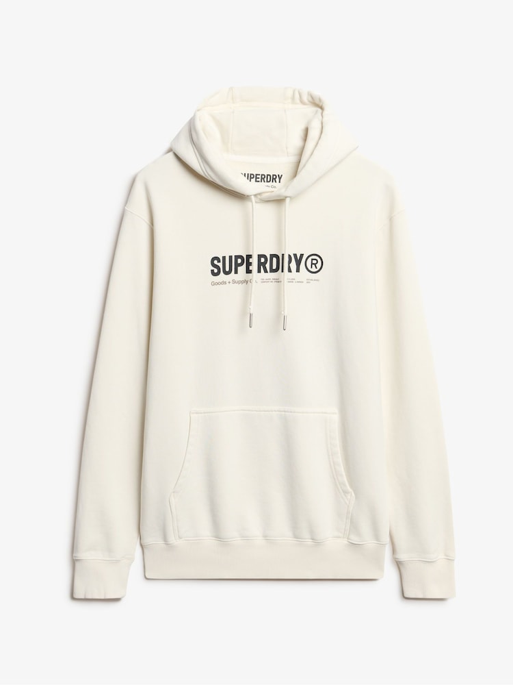 Superdry White Oversized Utility Sport Hoodie - Image 4 of 4