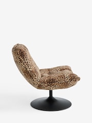 Rockett St George Velvet Leopard Love Lounge Lover Swivel Accent Chair - Image 8 of 9