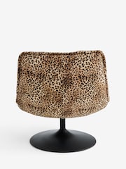 Rockett St George Velvet Leopard Love Lounge Lover Swivel Accent Chair - Image 9 of 9