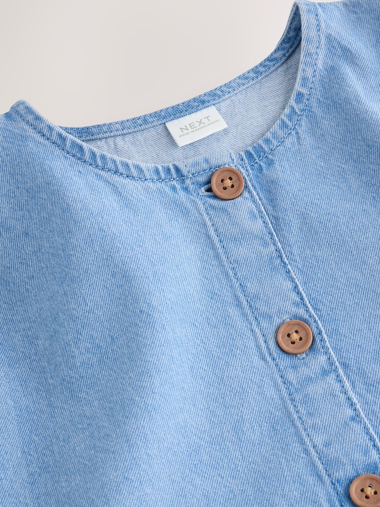Blue Denim Button Through Short Sleeve Dress (3-16yrs) - Image 10 of 10 Blue Denim Button Through Short Sleeve Dress (3-16yrs) - Image 10 of 10