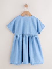 Blue Denim Button Through Short Sleeve Dress (3-16yrs) - Image 6 of 10