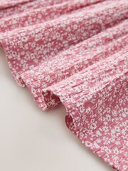 Pink Floral Smocked Frill Sleeve Dress (3-16yrs) - Image 8 of 8