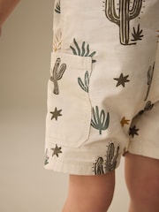 Neutral Cactus Print Dungarees (3mths-7yrs) - Image 4 of 4