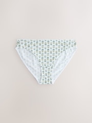 Yellow/White High Leg Full Briefs Cotton Knickers 10 Pack - Image 14 of 16