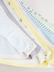 Yellow/White High Leg Full Briefs Cotton Knickers 10 Pack - Image 15 of 16