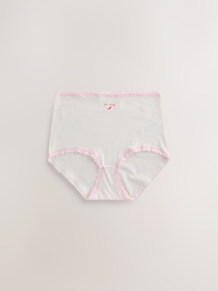 Margarita Full Brief Cotton and Lace Knickers 4 Pack - Image 2 of 7