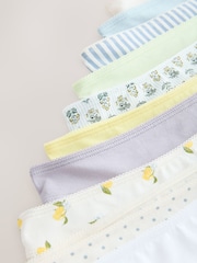 Yellow/White Thong Full Briefs Cotton Knickers 10 Pack - Image 12 of 13