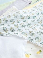 Yellow/White Thong Full Briefs Cotton Knickers 10 Pack - Image 17 of 17