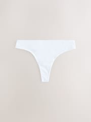 Yellow/White Thong Full Briefs Cotton Knickers 10 Pack - Image 2 of 13