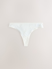 Yellow/White Thong Full Briefs Cotton Knickers 10 Pack - Image 3 of 13