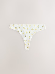 Yellow/White Thong Full Briefs Cotton Knickers 10 Pack - Image 5 of 13