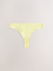 Yellow/White Thong Full Briefs Cotton Knickers 10 Pack - Image 6 of 13