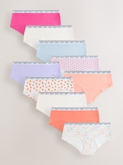 橙色/白色 - 棉质徽标内裤10条装 - 13的图像1｝
