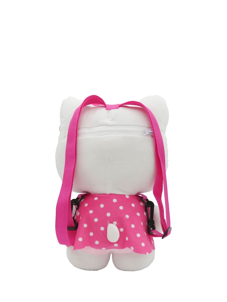 Peers Hardy Sanrio Plush Pink Hello Kitty Print White Backpack - Image 2 of 3