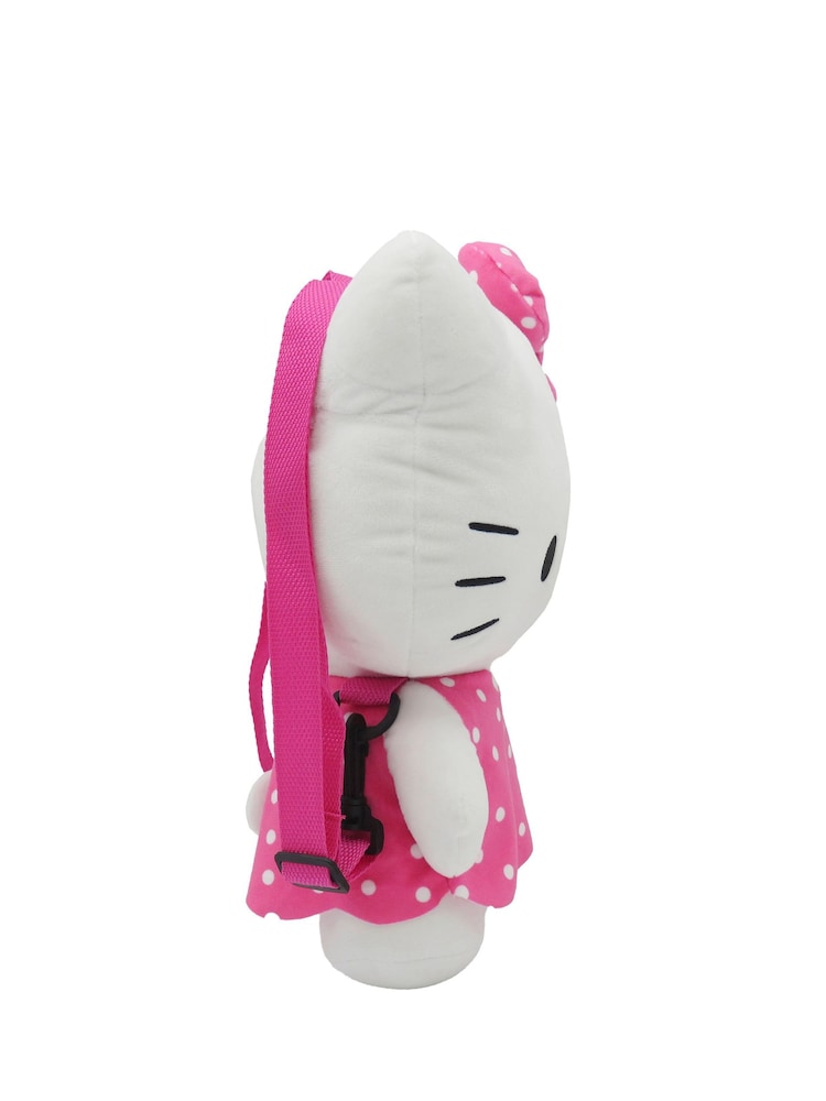 Peers Hardy Sanrio Plush Pink Hello Kitty Print White Backpack - Image 3 of 3
