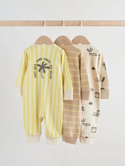 Multi Palm Two Way Zip Baby Sleepsuits 3 Pack (0mths-3yrs) - Image 2 of 12