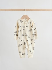 Multi Palm Two Way Zip Baby Sleepsuits 3 Pack (0mths-3yrs) - Image 6 of 12