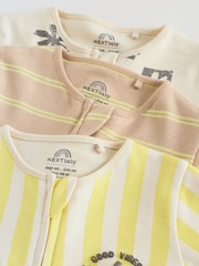 Multi Palm Two Way Zip Baby Sleepsuits 3 Pack (0mths-3yrs) - Image 8 of 12