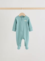 Зелений - Two Way Zip немовля Sleepsuits 4 Pack (0міс.-2р.) - Image 4 of 15