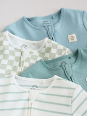 Зелений - Two Way Zip немовля Sleepsuits 4 Pack (0міс.-2р.) - Image 9 of 15