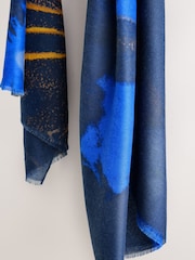 Navy Tie Dye Lightweight Scarf - Image 3 of 3
