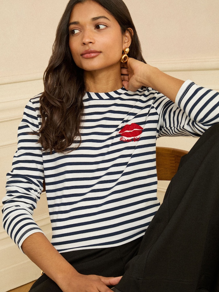 Top dżersejowy Love & Roses z długim rękawem - Obraz 1 z 5 Top dżersejowy Love & Roses z długim rękawem - Obraz 1 z 5