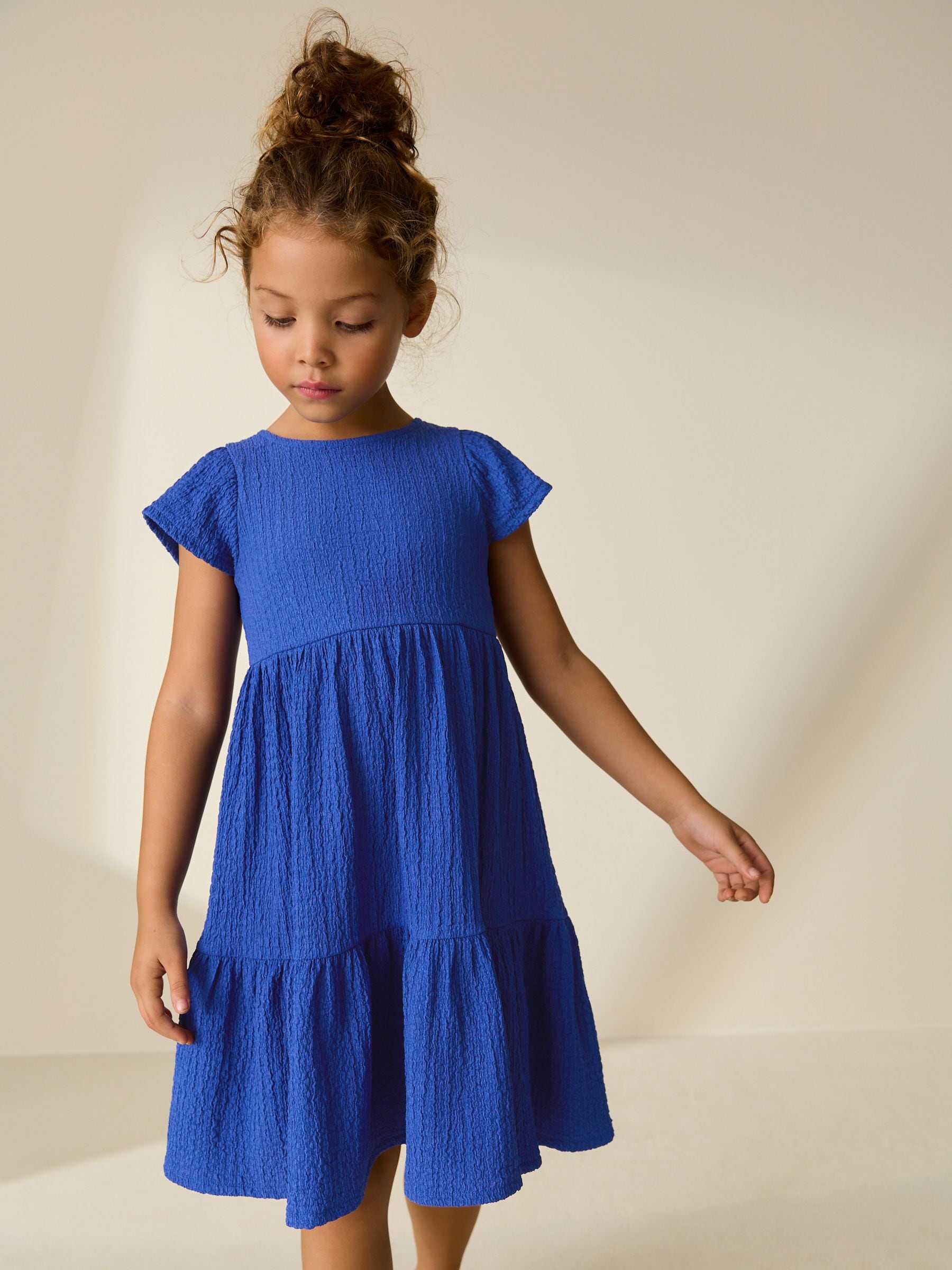 Next：日本 コバルトブルー - エンジェルスリーブクリンクルドレス (3