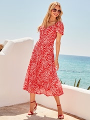 Vestido envelope de malha com estampa de pintas Sosandar - Imagem 5 de 5