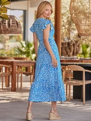 Sosandar Fleck Print Ruffle Detail Maxi Dress - Imagem 2 de 3
