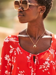 Sosandar Red Floral Print Button Front Blouse - Image 4 of 4