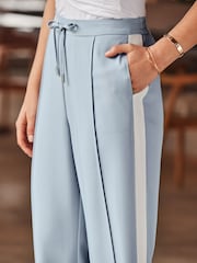 Sosandar Blue Side Stripe Wide Leg Trousers - Image 3 of 4