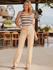 Sosandar Natural Contour Waist Wide Leg Jeans - Image 1 of 2