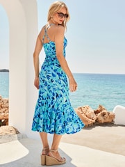 Sosandar Blue Cross Back Midi Dress - Image 5 of 5