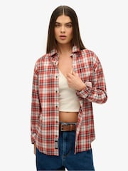 Superdry White Oversized Vintage Check Shirt - Image 1 of 5