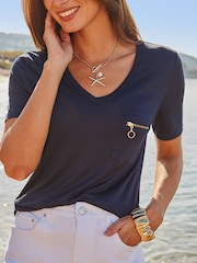 Camiseta com detalhe de zíper Sosandar - Imagem 3 de 4