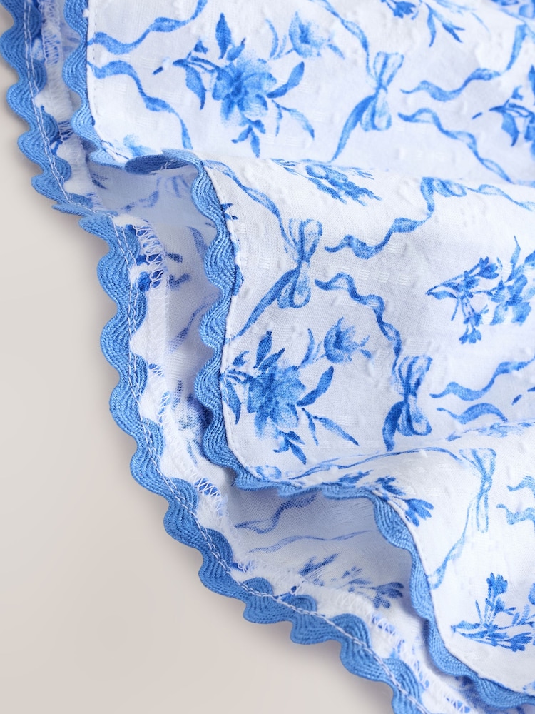 Blue Floral Angel Sleeve Dress (3-16yrs) - Image 6 of 6 Blue Floral Angel Sleeve Dress (3-16yrs) - Image 6 of 6