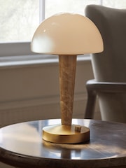 Brass Edgecote Marble Rechargeable Table Lamp - Image 2 of 8