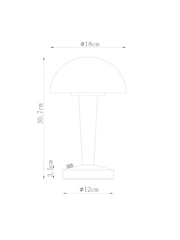 Brass Edgecote Marble Rechargeable Table Lamp - Image 4 of 8