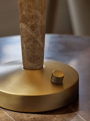 Brass Edgecote Marble Rechargeable Table Lamp - Image 5 of 8