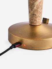 Brass Edgecote Marble Rechargeable Table Lamp - Image 8 of 8