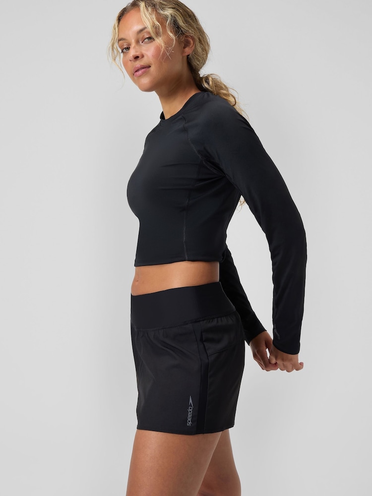 Speedo Black Solid Lookout Swim Shorts - Image 1 of 2