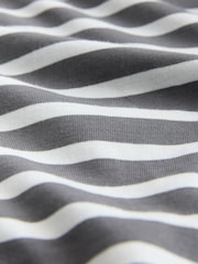 Grey/White Stripe Short Sleeve Graphic Crew Neck T-Shirt - Image 7 of 8