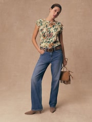 Blommig  - T-shirt med råa sömmar och Kort ärm - Bild 3 av 9