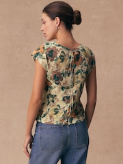 Blommig  - T-shirt med råa sömmar och Kort ärm - Bild 5 av 9