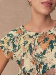 Blommig  - T-shirt med råa sömmar och Kort ärm - Bild 6 av 9