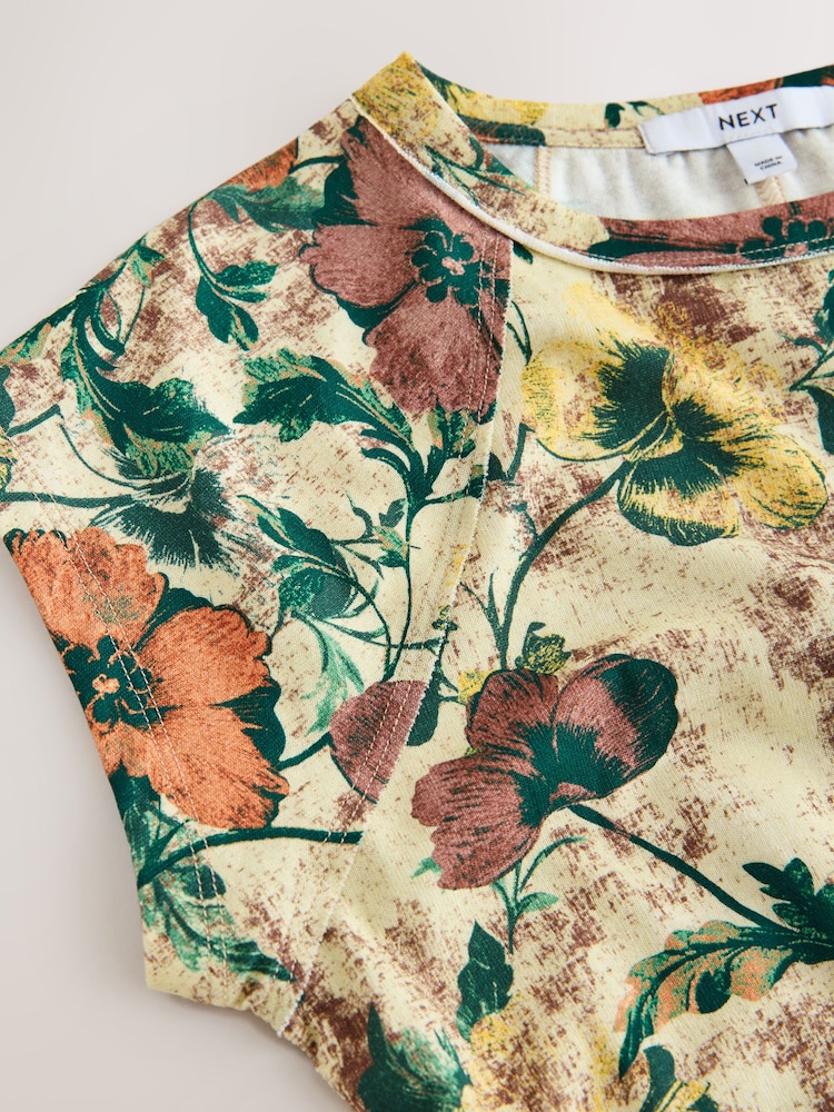 Blommig  - T-shirt med råa sömmar och Kort ärm - Bild 9 av 9