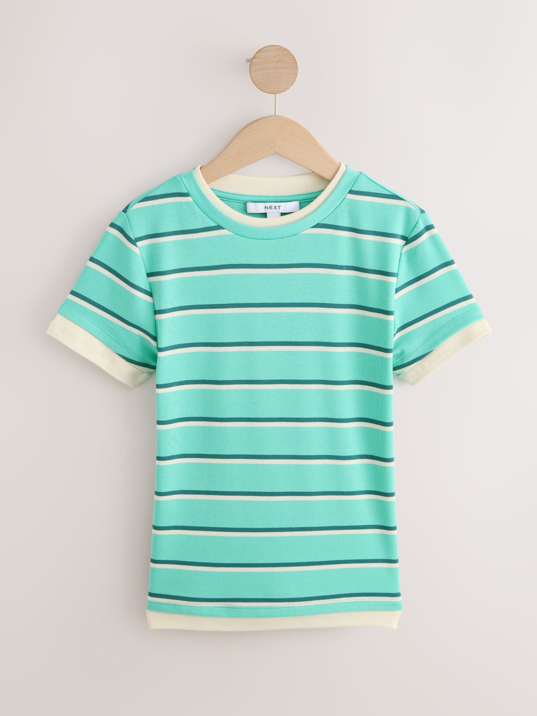 トップス t.r.y.r.u.r Buy Blue Stripe Short Sleeve Layered Crew Neck T-Shirt from Next