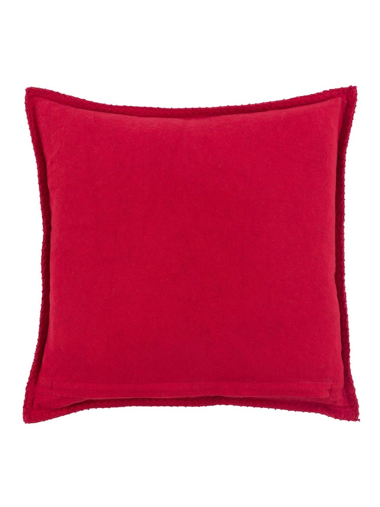 Gallery Home Red Joy To The World Embroidered Cushion - Image 5 of 5