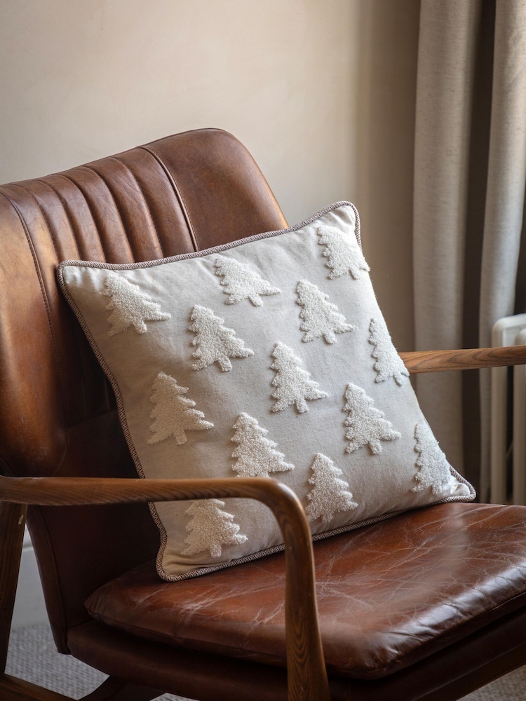Gallery Home Cream Embroidered Woodland Tree Cushion - Image 1 of 5